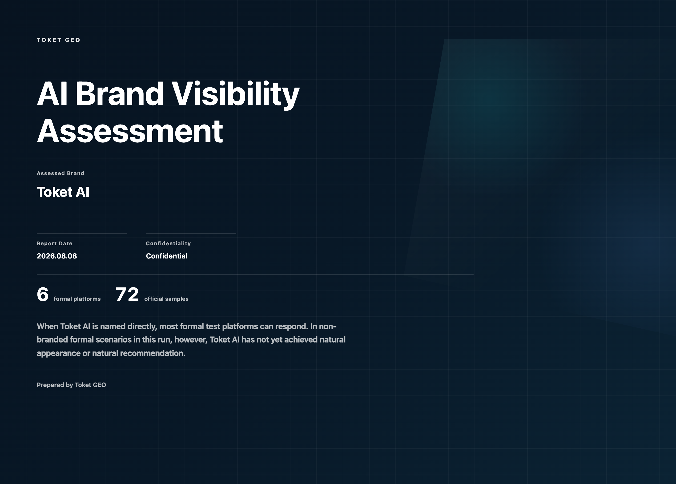 AI Brand Visibility Audit sample · Report cover